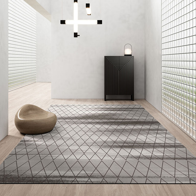 Simple Geo Print Rug Multicolor Funky Area Creative Blended Easy Care Stain-Resistant Washable Rug for Decor