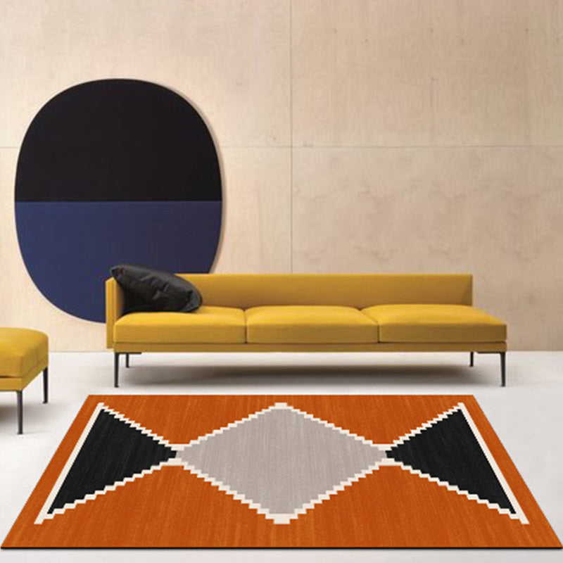 Simple Geo Print Rug Multicolor Funky Area Creative Blended Easy Care Stain-Resistant Washable Rug for Decor