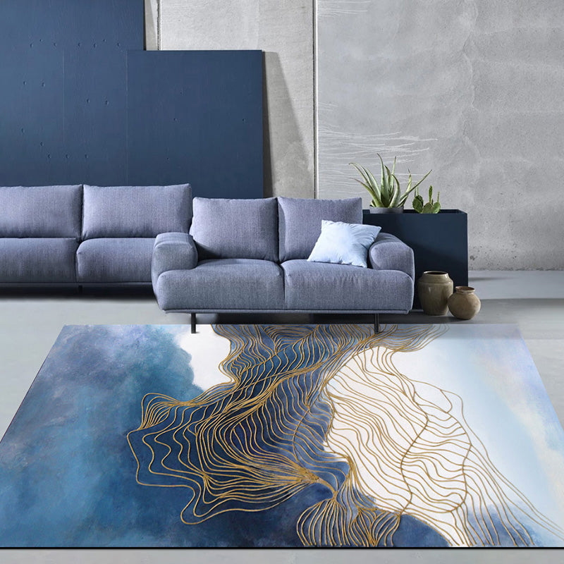 Tappeto con stampa geografica semplice, area funky multicolore, tappeto lavabile, resistente alle macchie, misto creativo, facile da pulire, per l'arredamento
