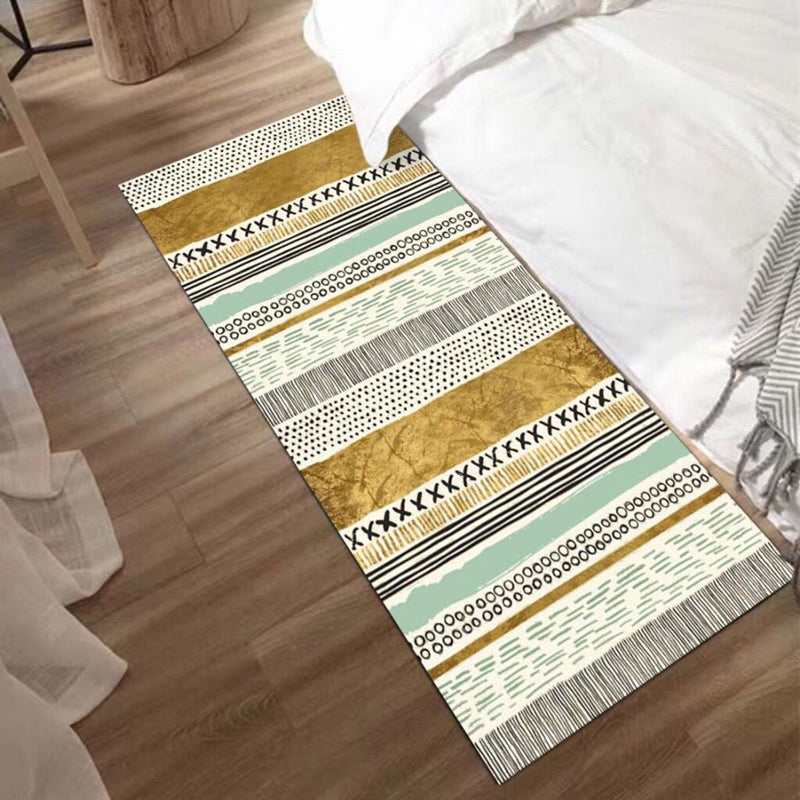 Relaxing Abstract Pattern Rug Multicolor Blended Indoor Rug Machine Washable Stain-Resistant Area Carpet for Bedroom