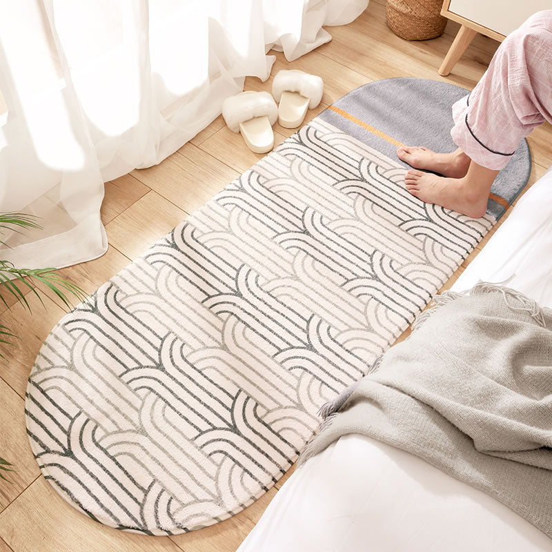 Multi-Color Contemporary Rug Lamb Wool Geometric Print Carpet Easy Care Pet Friendly Area Rug for Room