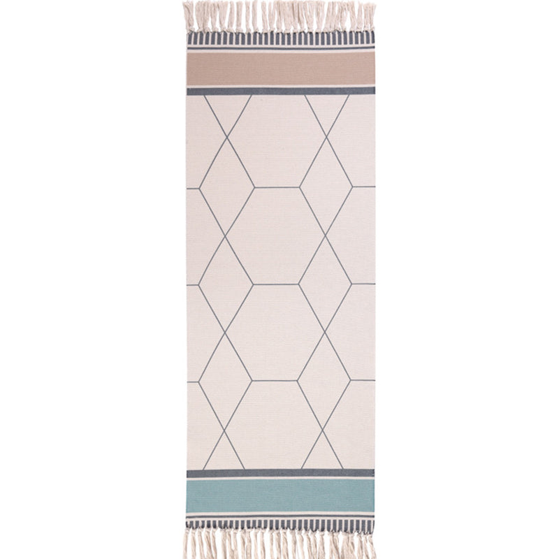 Tapis de chambre boho tapis à gènes imprimés géo-couleur Coton Coton Coton Tapison-résistance à la coloration avec glands