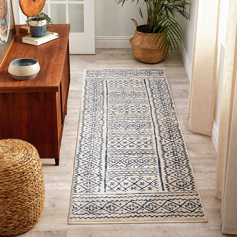 Veelkleurige woonkamer tapijt Boho geometrische afdrukruimte Tapijt Katoen mengsel Non-slip machine wasbaar binnenkapper