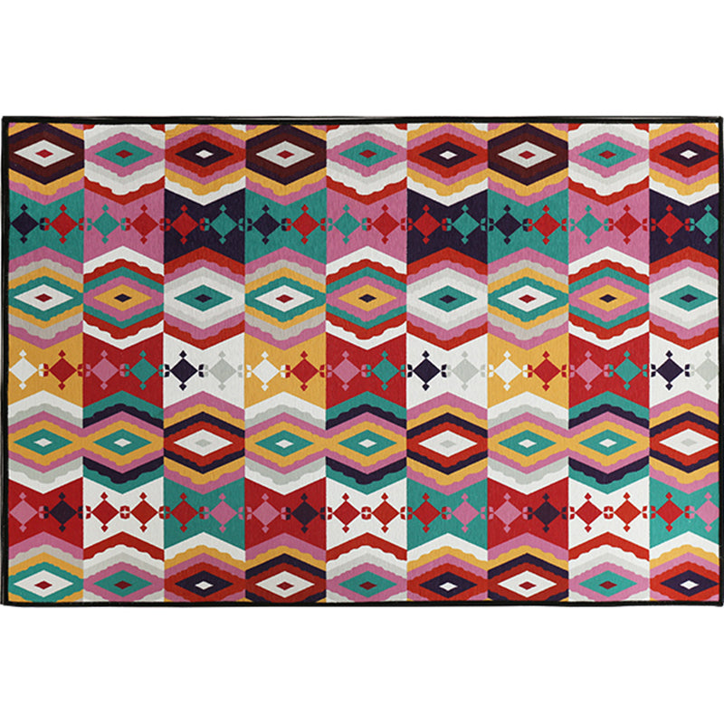 Alfombra geométrica impresa geométrica Polyster alfombra de alfombra múltiple anti-slip alfombra lavable para decoración del hogar
