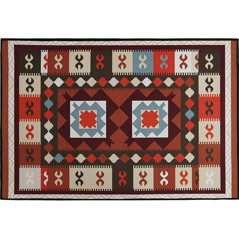 Vintage geometrisch gedrukt tapijt multi-gekleurde polyster tapijt Anti-slip achterste wasbaar tapijt voor woningdecoratie
