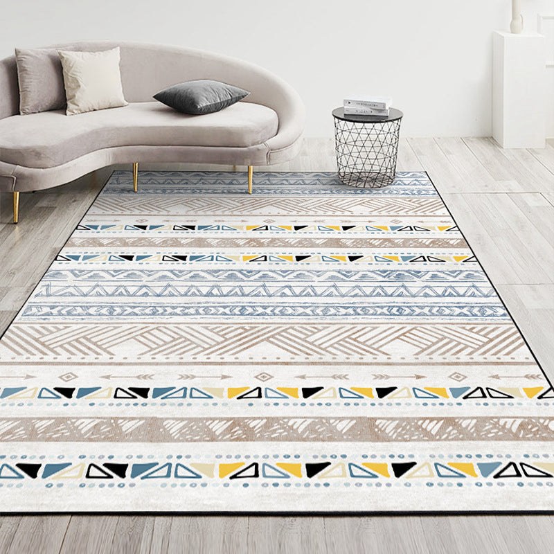 Zuidwestelijke woonkamer vloerkleed multi-kleuren geo-patroon tapijt Anti-slip huisdiervriendelijk wasbaar winderbaar binnenkapper