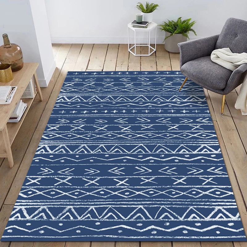 Veelkleurige boho tapijt katoen mengsel geometrisch bedrukte gebied tapijt machine wasbare gemakkelijke eenvoudige verzorging niet-slip tapijt voor slaapkamer