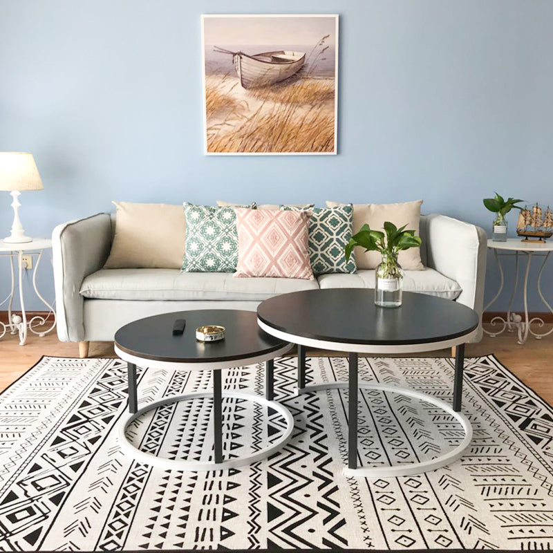 Veelkleurige boho tapijt katoen mengsel geometrisch bedrukte gebied tapijt machine wasbare gemakkelijke eenvoudige verzorging niet-slip tapijt voor slaapkamer