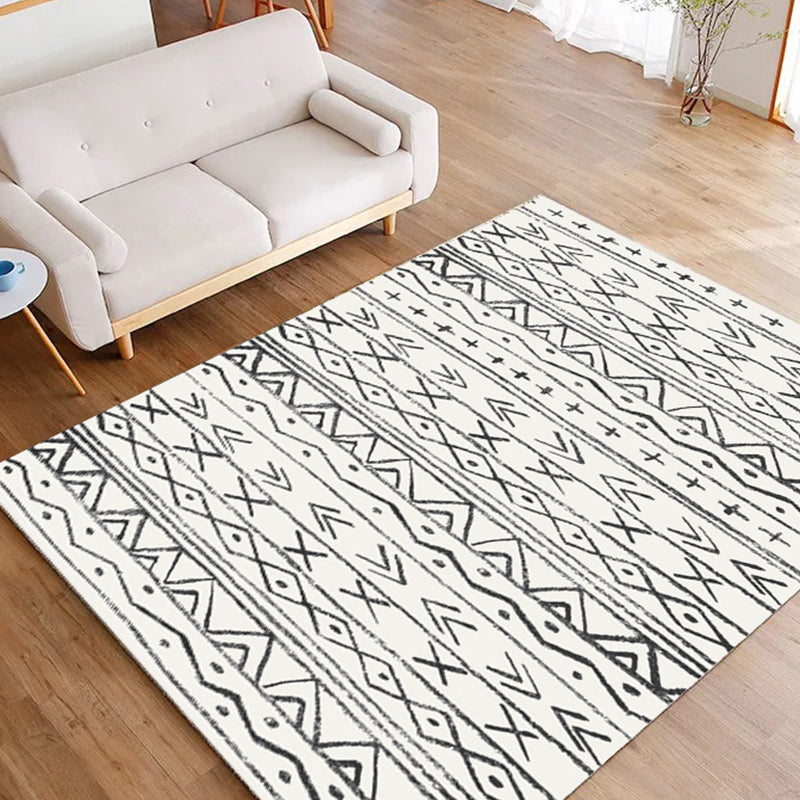 Veelkleurige boho tapijt katoen mengsel geometrisch bedrukte gebied tapijt machine wasbare gemakkelijke eenvoudige verzorging niet-slip tapijt voor slaapkamer