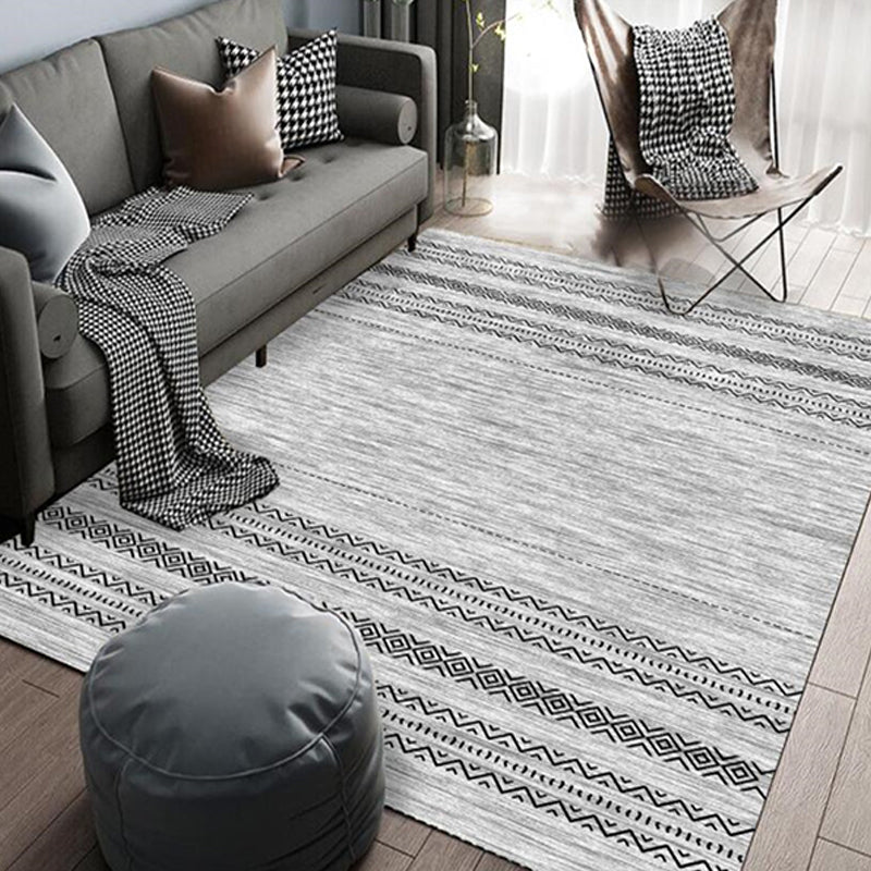 Casual Multi-Color Tribal Rug Cotton Blend Geometric Pattern Area Carpet Anti-Slip Machine Washable Indoor Rug for Room