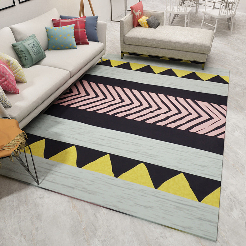 Boho woonkamer tapijt multi-kleuren geo geo geprinte gebied tapijt synthetisch vlekbestendige wasbaar niet-slip tapijt