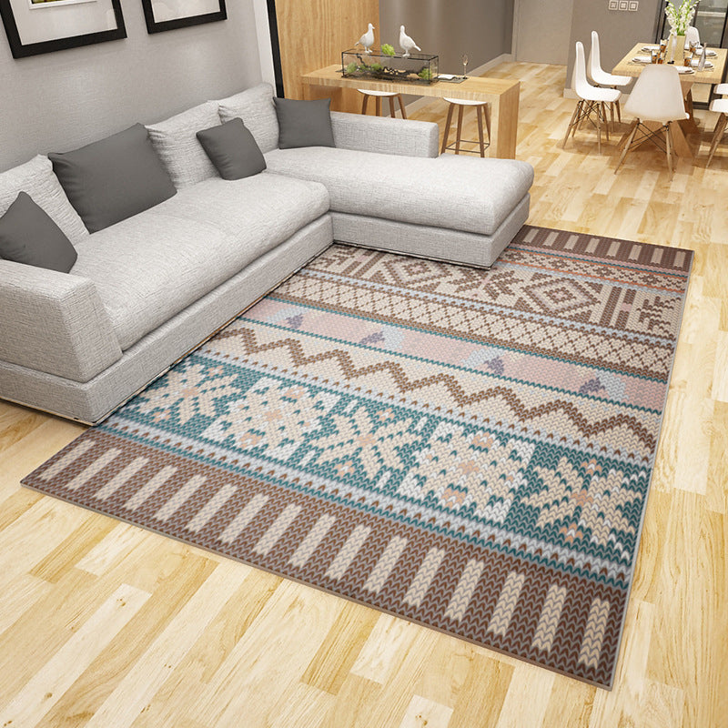 Boho woonkamer tapijt multi-kleuren geo geo geprinte gebied tapijt synthetisch vlekbestendige wasbaar niet-slip tapijt