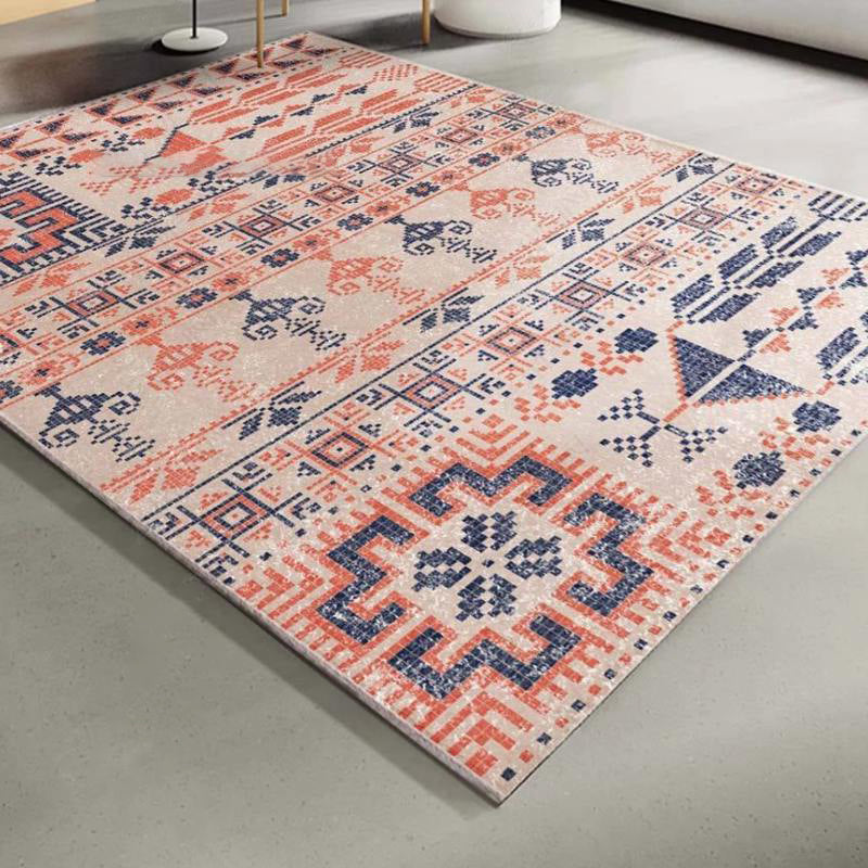 Vintage Parlor Rug Multicolor geometrisch patroongebied Tapijten Polypropyleen Petvriendelijk niet-slip achterstappert tapijt