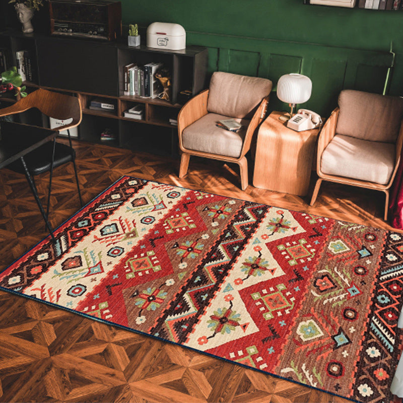 Multi-farbige Americana Teppich Polyster Geo gemustert in Indoor Teppich Haustierfreundliche Nicht-Schlupf-Hinterfläche Teppich zur Dekoration