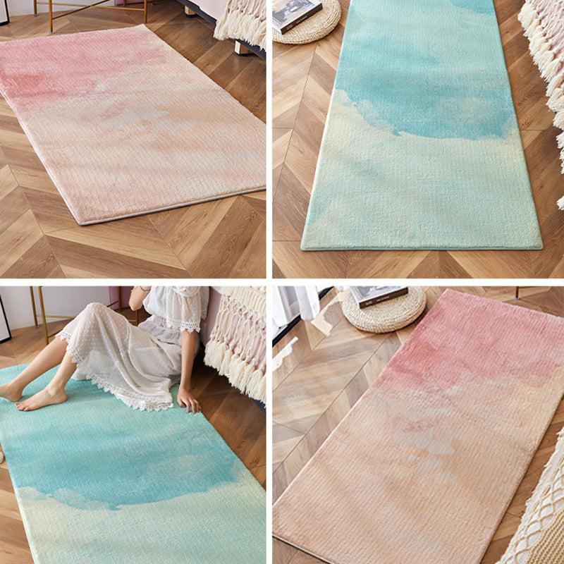 Mehrfarbiger Heimdekorationsteppich, einfacher Ombre-Innenteppich, Polyester, haustierfreundlich, waschbar, rutschfester Teppich