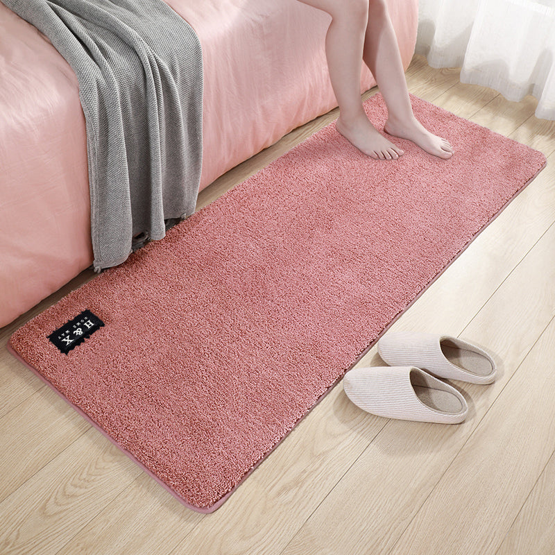 Casual Bedroom Rug Multi-Colored Plain Area Rug Polypropylene Easy Care Washable Anti-Slip Carpet