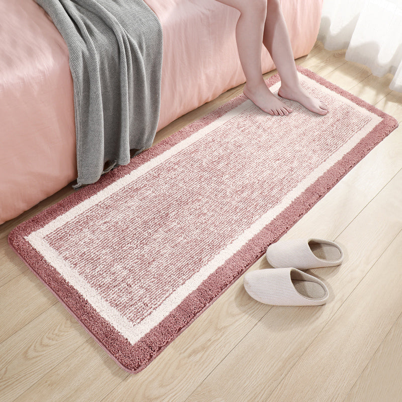 Casual Bedroom Rug Multi-Colored Plain Area Rug Polypropylene Easy Care Washable Anti-Slip Carpet