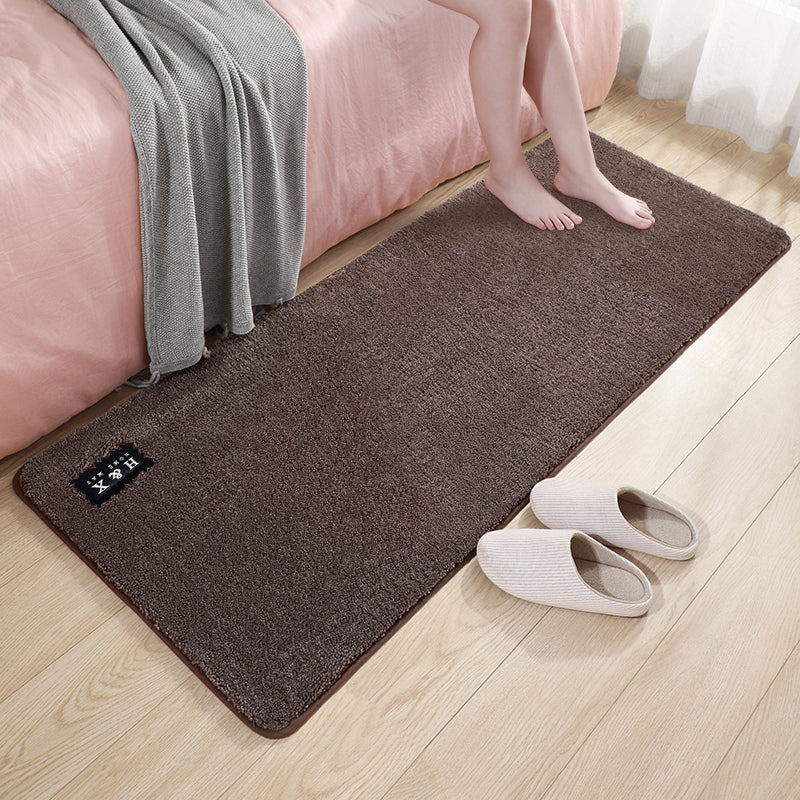 Casual Bedroom Rug Multi-Colored Plain Area Rug Polypropylene Easy Care Washable Anti-Slip Carpet