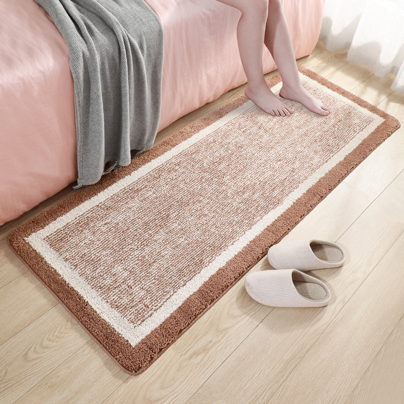 Casual Bedroom Rug Multi-Colored Plain Area Rug Polypropylene Easy Care Washable Anti-Slip Carpet