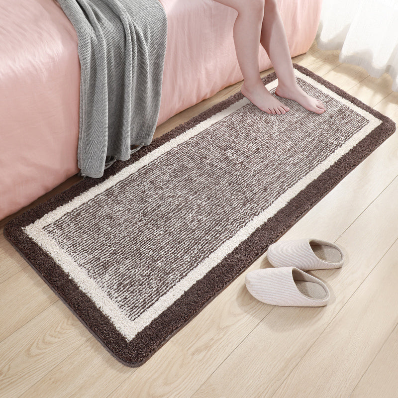 Casual Bedroom Rug Multi-Colored Plain Area Rug Polypropylene Easy Care Washable Anti-Slip Carpet