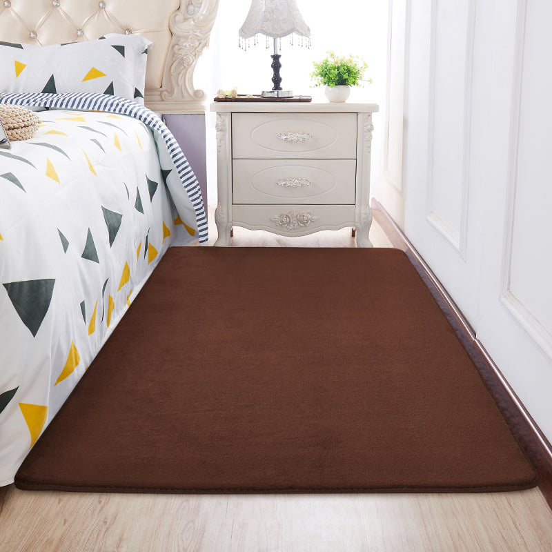 Casual Multi Color Modern Rug Synthetics Solid Color Carpet Anti-Slip Backing Stain-Resistant Rug for Bedroom