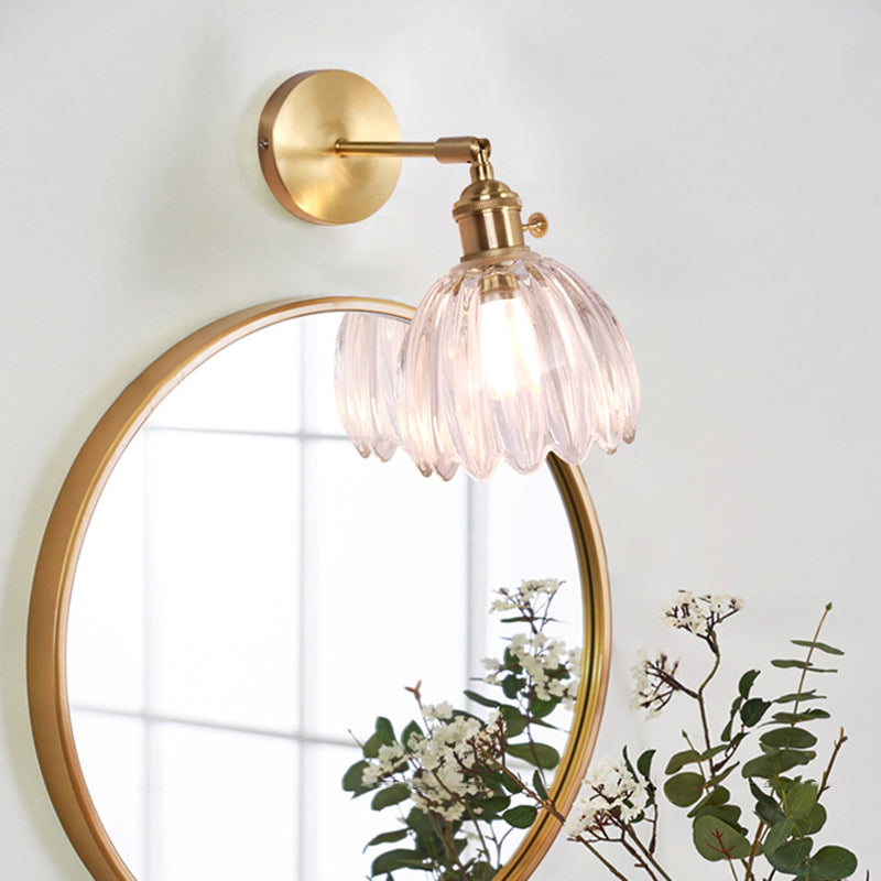 Ein-Bulb-Wandleuchte Vintage schattierte klare Glaswandlampe für Schlafzimmer