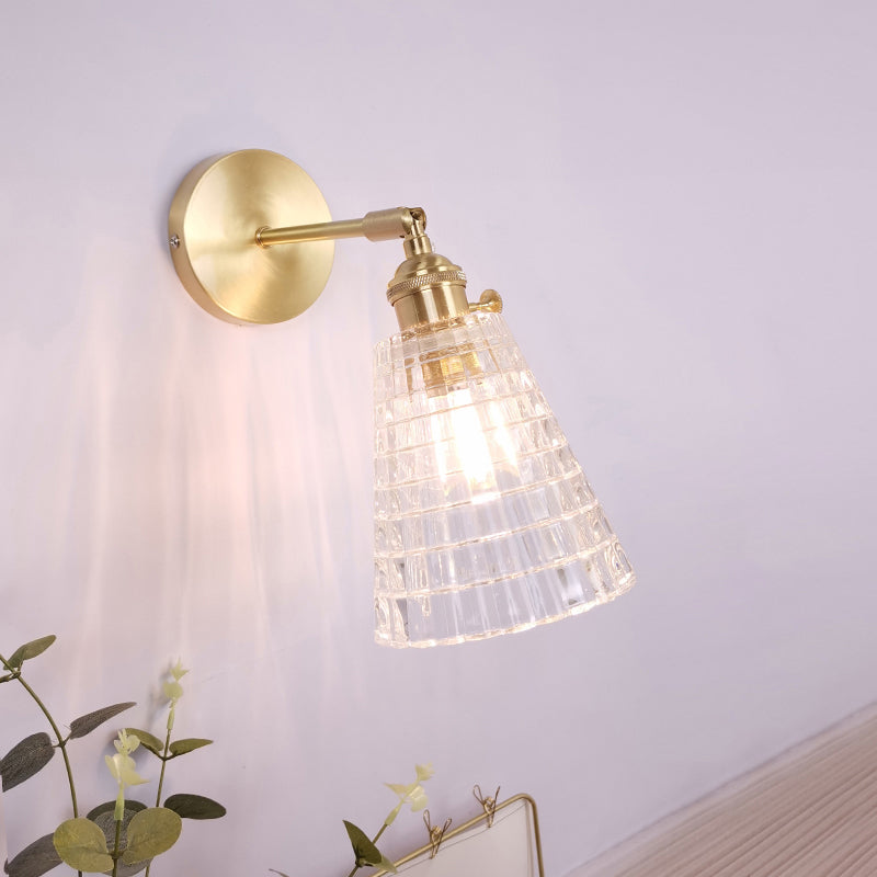 Ein-Bulb-Wandleuchte Vintage schattierte klare Glaswandlampe für Schlafzimmer