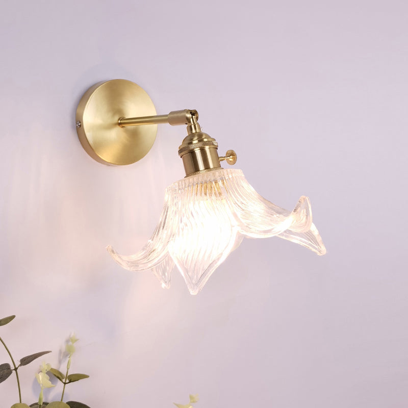 Ein-Bulb-Wandleuchte Vintage schattierte klare Glaswandlampe für Schlafzimmer