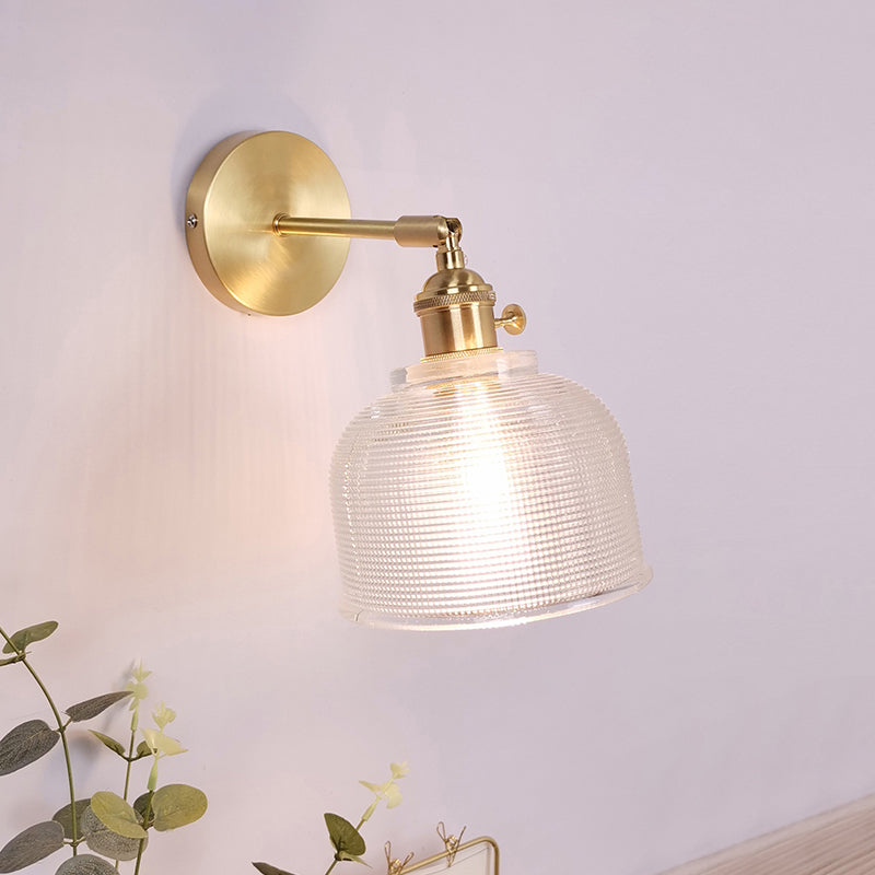 Ein-Bulb-Wandleuchte Vintage schattierte klare Glaswandlampe für Schlafzimmer