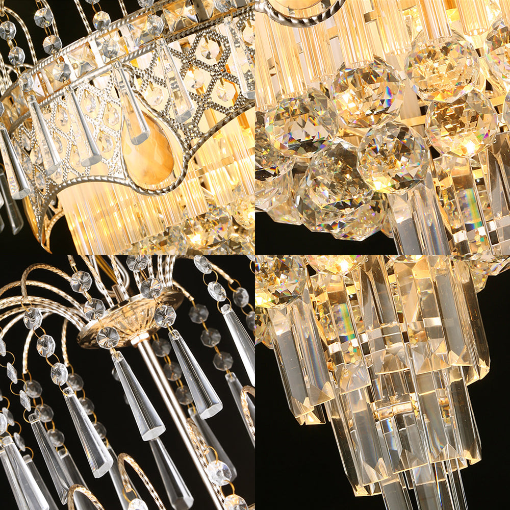 Luz de la lámpara de lámparas de 3/5 de 3/5 con luz de techo de techo dorado de sombra de cristal para comedor, 18 "/19.5" de ancho