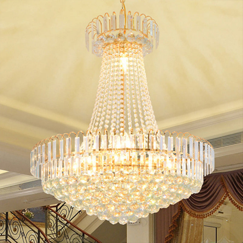 16 luci lampada a soffitto di lobby con lampadario oro modernista in oro modernista, 16 "/23,5" di larghezza