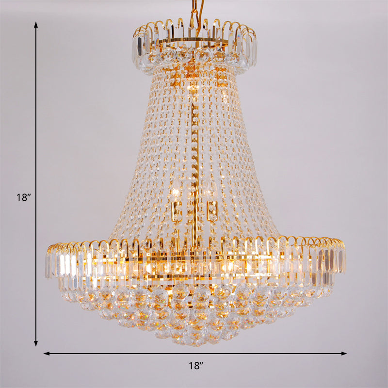 16 luci lampada a soffitto di lobby con lampadario oro modernista in oro modernista, 16 "/23,5" di larghezza