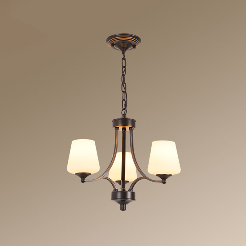 Cream Glass Bud Shade Chandelier Lighting Classic Dining Room Pendant Light Fixture