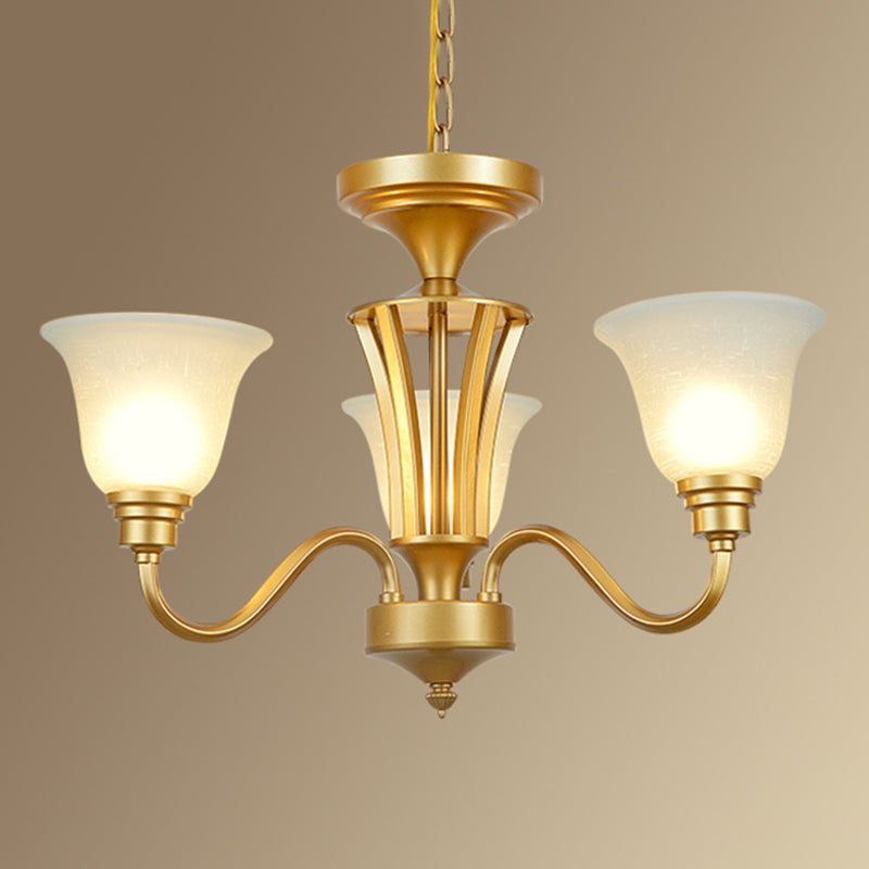 Handblown Glass Bell Suspension Light Rustic Living Room Chandelier Light Fixture