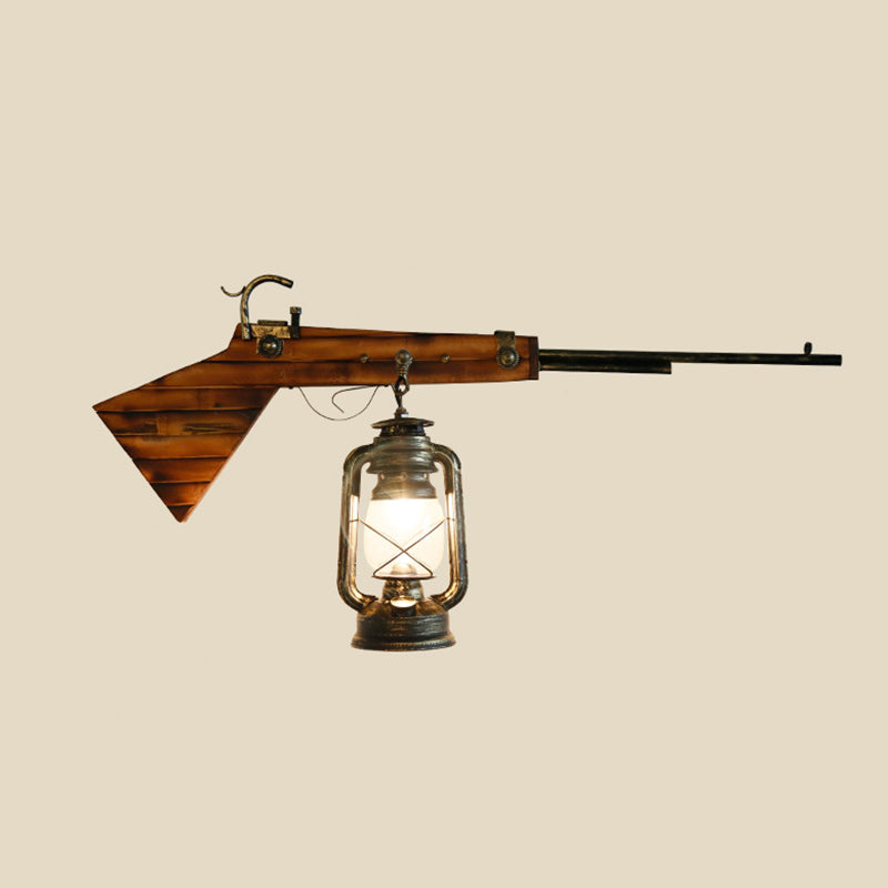 Iron Lantern Kerosène Light Style industriel Single Corridor Mur Wall Éclairage d'éclairage en bronze