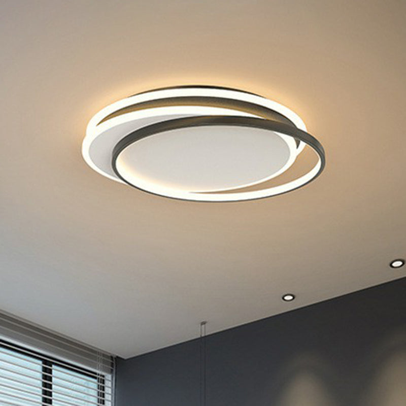 Metallic Ring Flush Light Modern Style LED Flush Ceiling Light Fixture for Bedroom