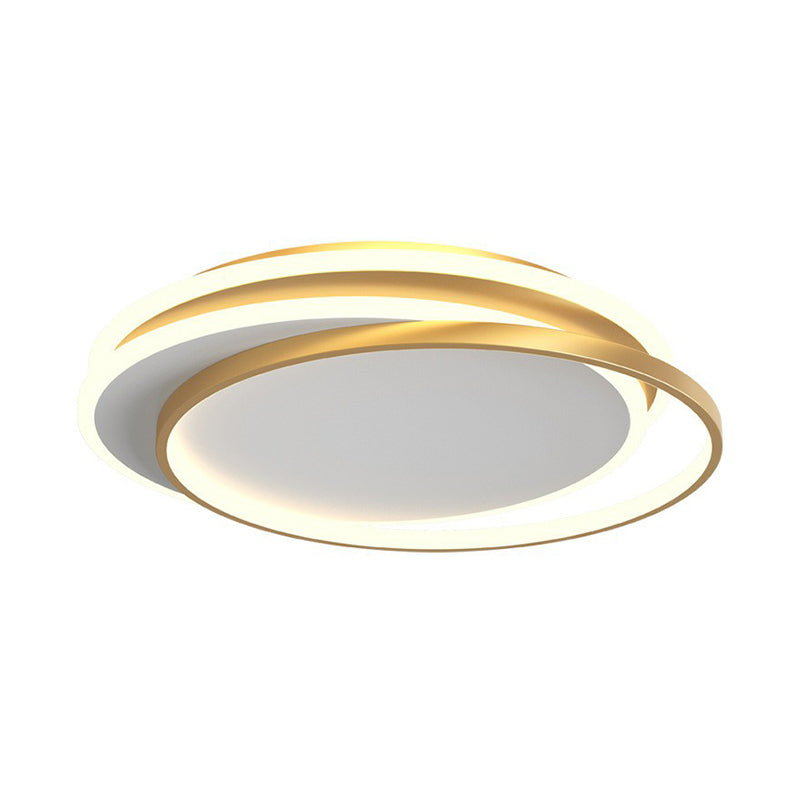 Metallic Ring Flush Light Modern Style LED Flush Ceiling Light Fixture for Bedroom