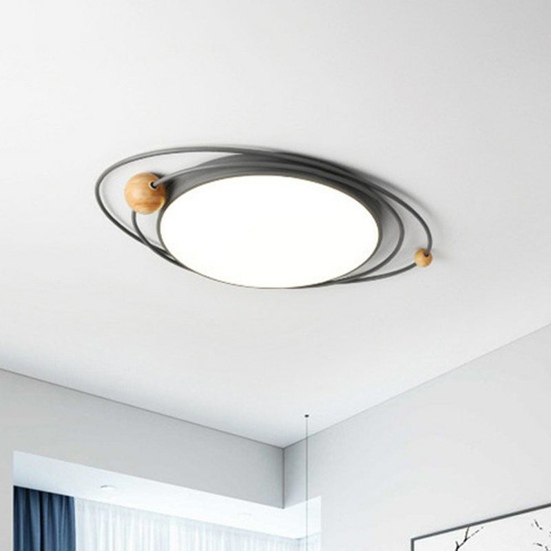 Metal Planet Flush Ceiling Light Contemporary Living Room LED Flush Mount Lighting Fixture