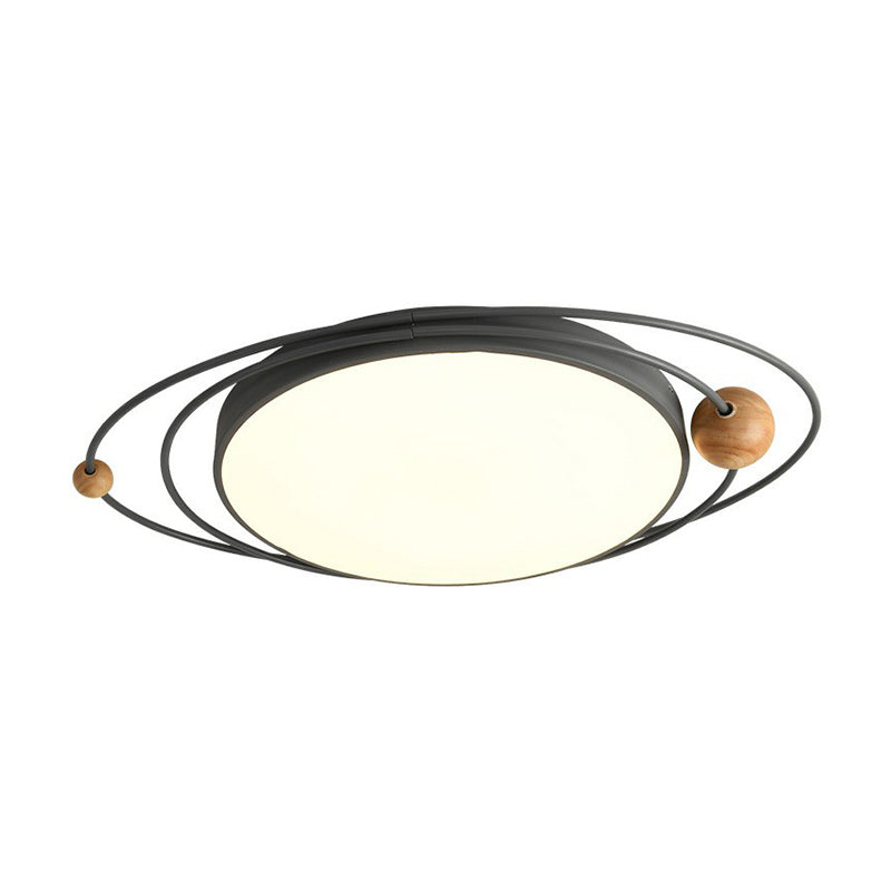 Metal Planet Flush Ceiling Light Contemporary Living Room LED Flush Mount Lighting Fixture