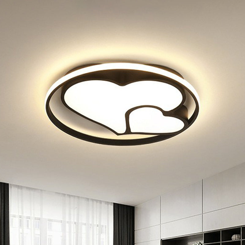 Hart Flush Plafond Licht Hedendaagse Metallic Zwart LED Flush Mount Verlichting