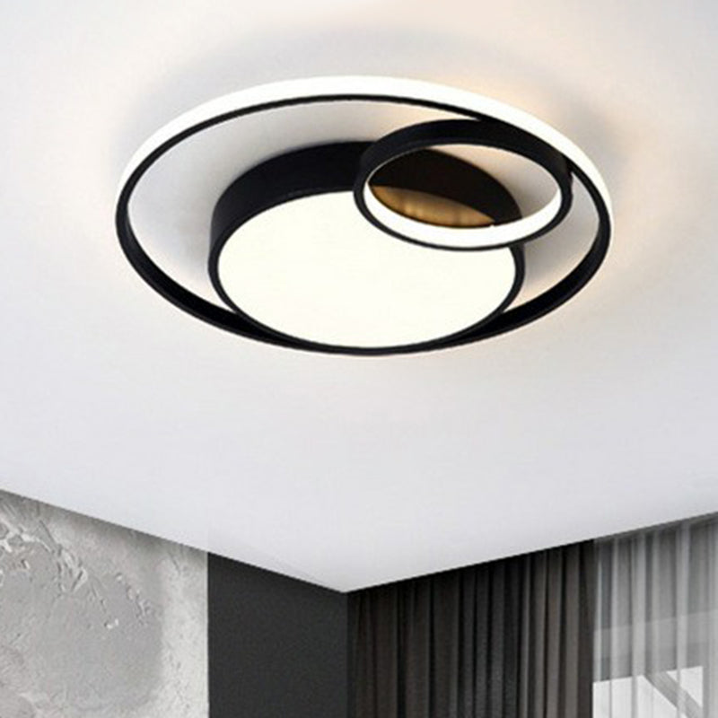 Round Bedroom LED Flush Mounted Light Acrylic Simplicity Flush Mount Ceiling Light