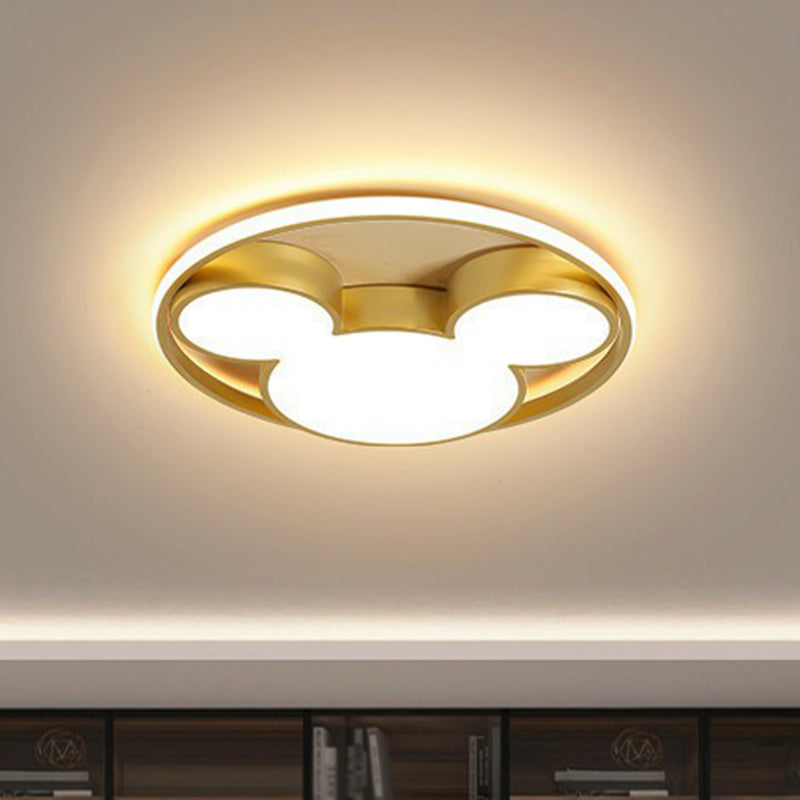 Geometrical Flush Mount Lighting Minimalist Acrylic Bedroom LED Flush Mount Fixture in Gold