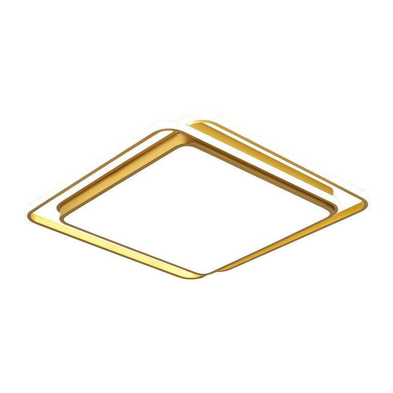 Geometrical Flush Mount Lighting Minimalist Acrylic Bedroom LED Flush Mount Fixture in Gold