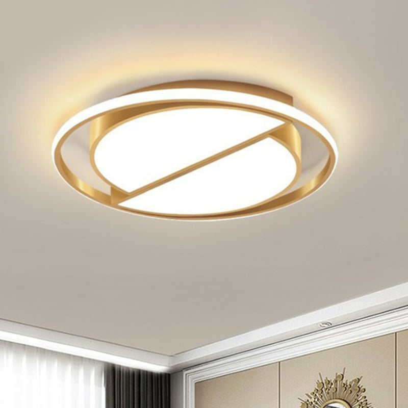 Éclairage encastré géométrique Luminaire encastré minimaliste en acrylique pour chambre à coucher à LED en or