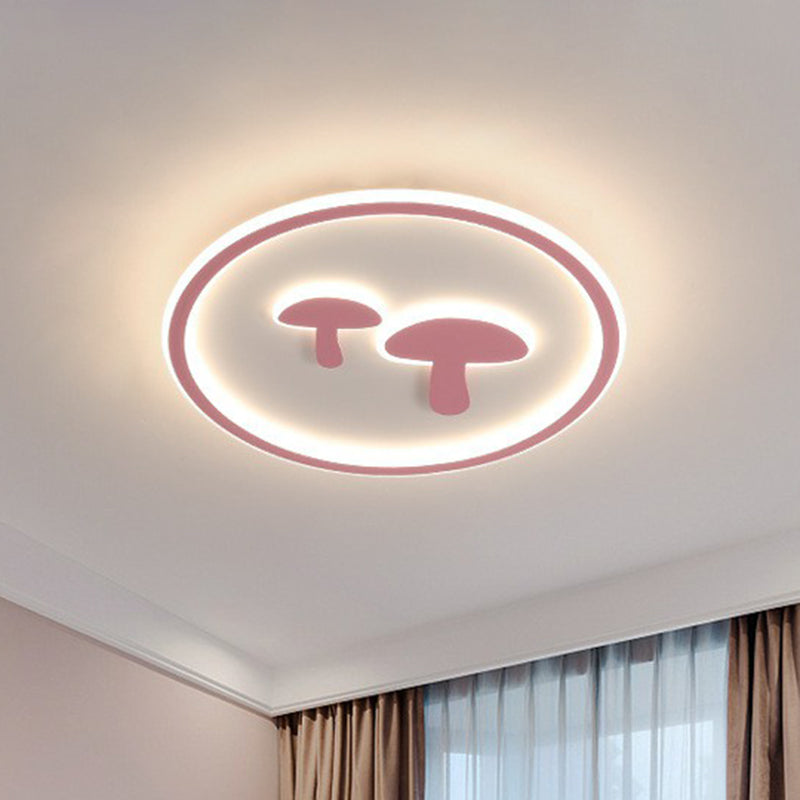 Lampada da soffitto a LED per montaggio a incasso a forma di fungo del fumetto Lampada da soffitto per montaggio a incasso in acrilico per camera da letto con anello Halo
