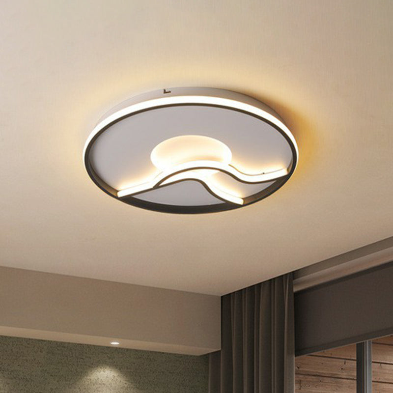 Luminaire encastré noir soleil et montagne, luminaire nordique en acrylique à LED