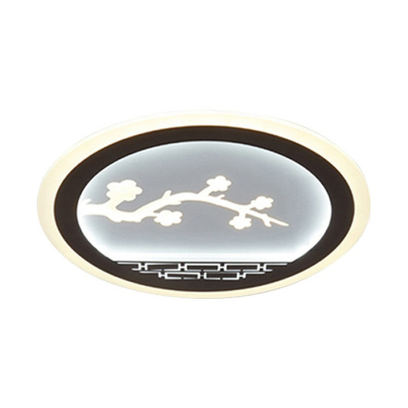 Encerclez Flush Light Style Moderne Metallic Bédoulier Voyant d'ébullition Fixation du plafond en blanc