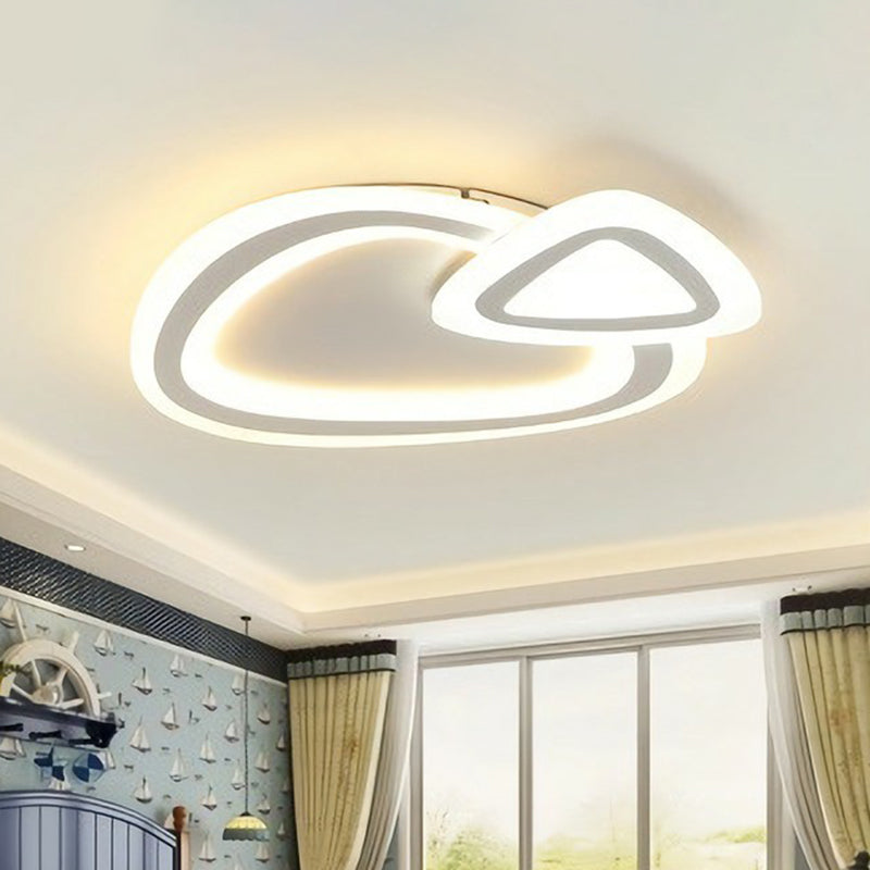 Acrylique Shaded Flush Mount Lighting Kids Style LED White Flush Mount Fixture for Bedroom