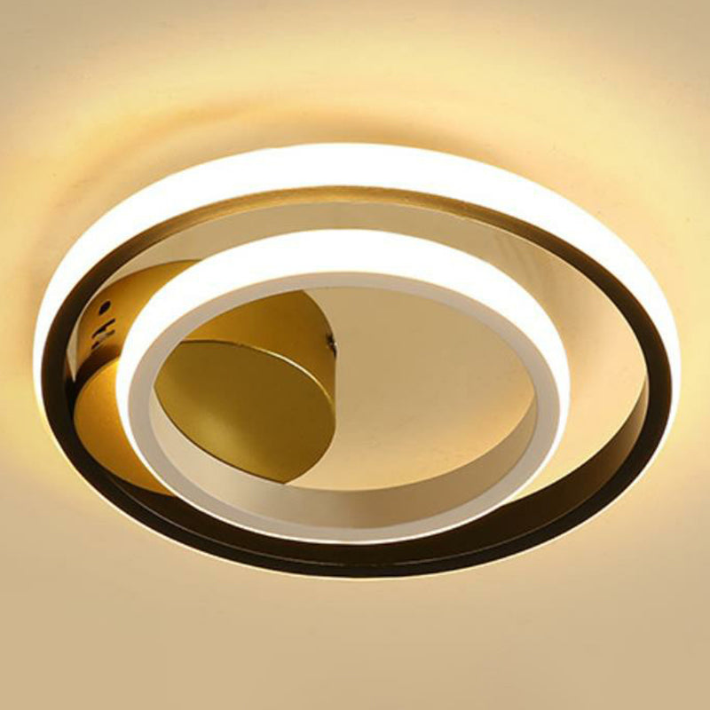 Plafonnier géométrique en aluminium pour couloir, plafonnier LED de Style moderne en noir et blanc