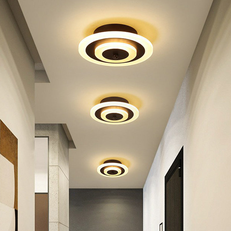Lámpara de techo empotrada LED de estilo moderno acrílico con luz empotrada de pasillo geométrico